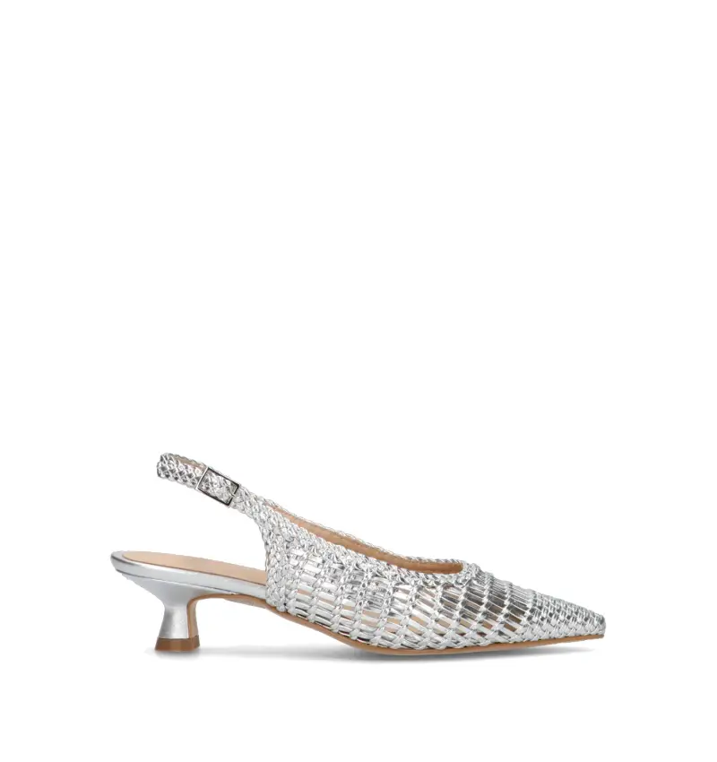 Slingback donna argento Vario