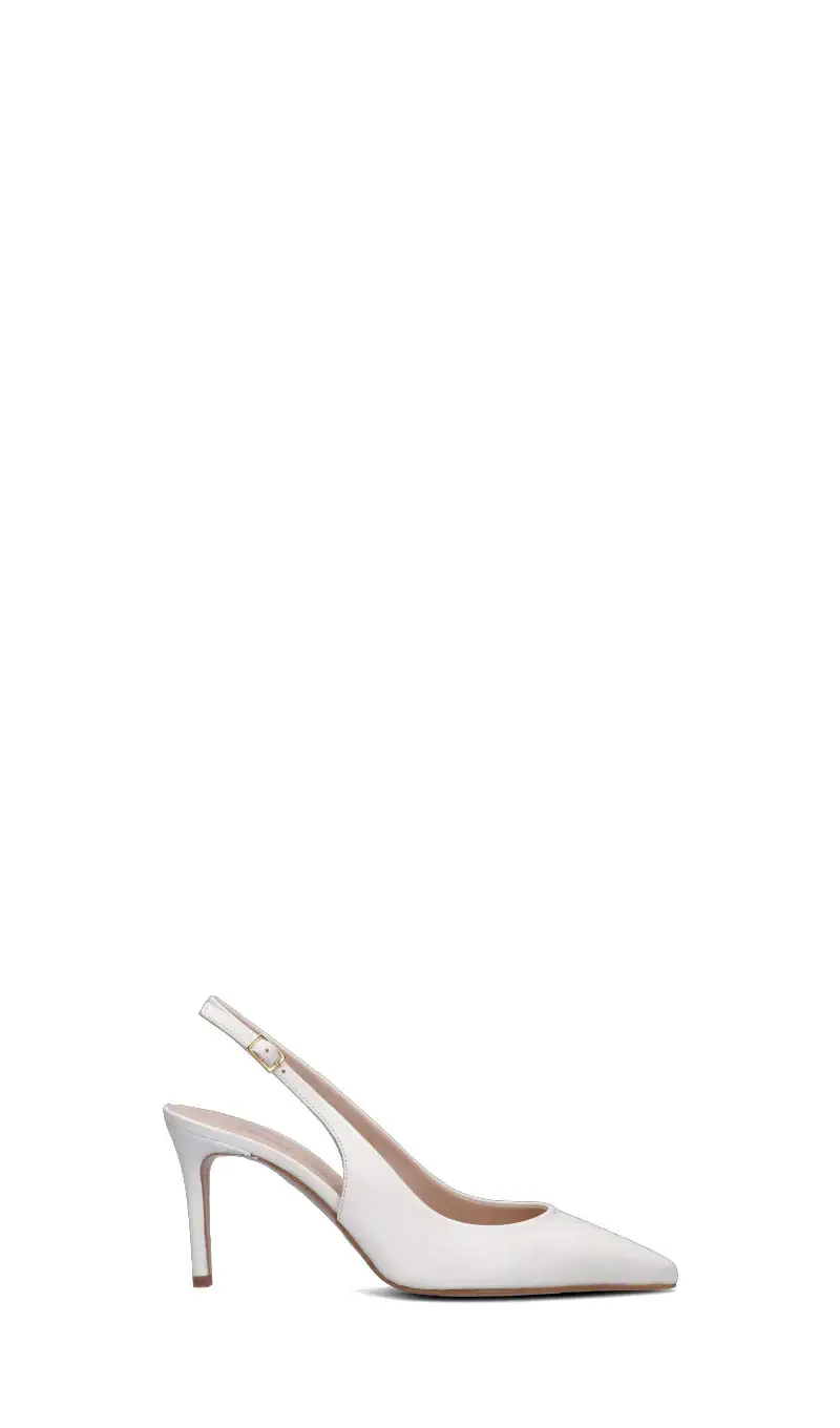 Slingback donna bianca in pelle Vario