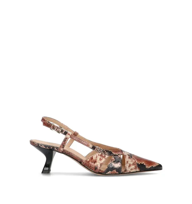 Slingback donna cuoio/nera Vario