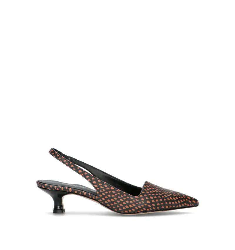 Slingback donna nera/cuoio Vario