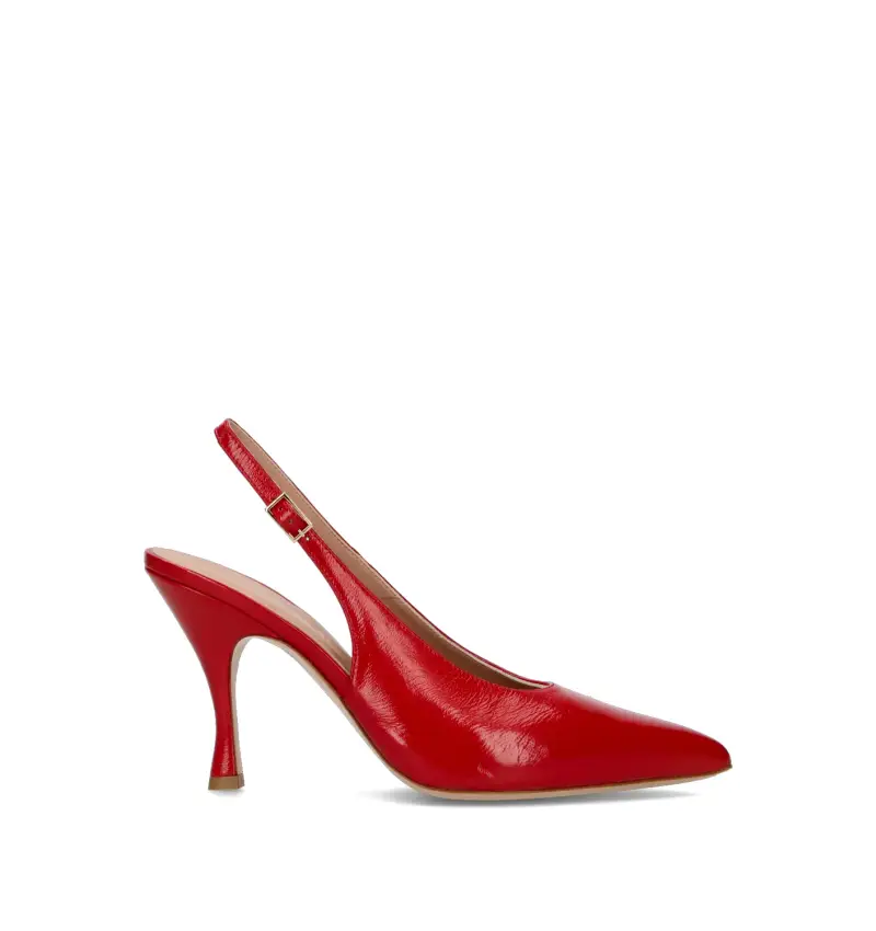 Slingback donna rossa in pelle Vario