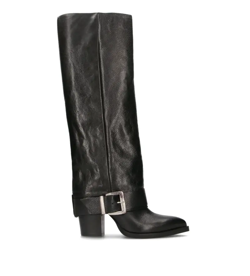 Stivale donna nero in pelle Vario