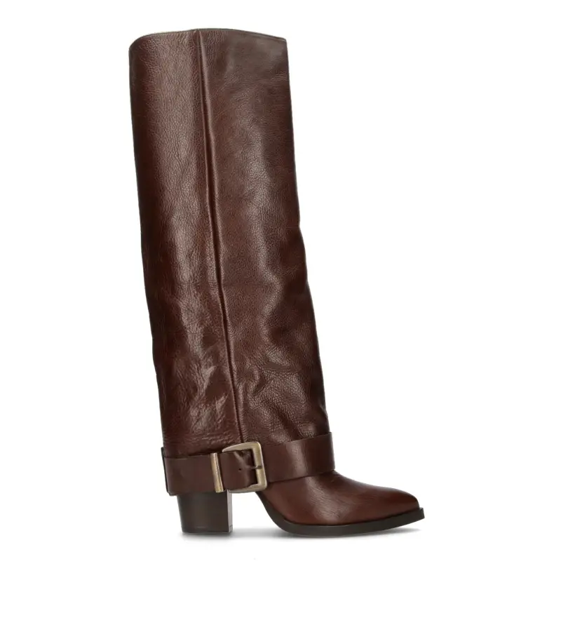 Stivale donna sequoia in pelle Vario