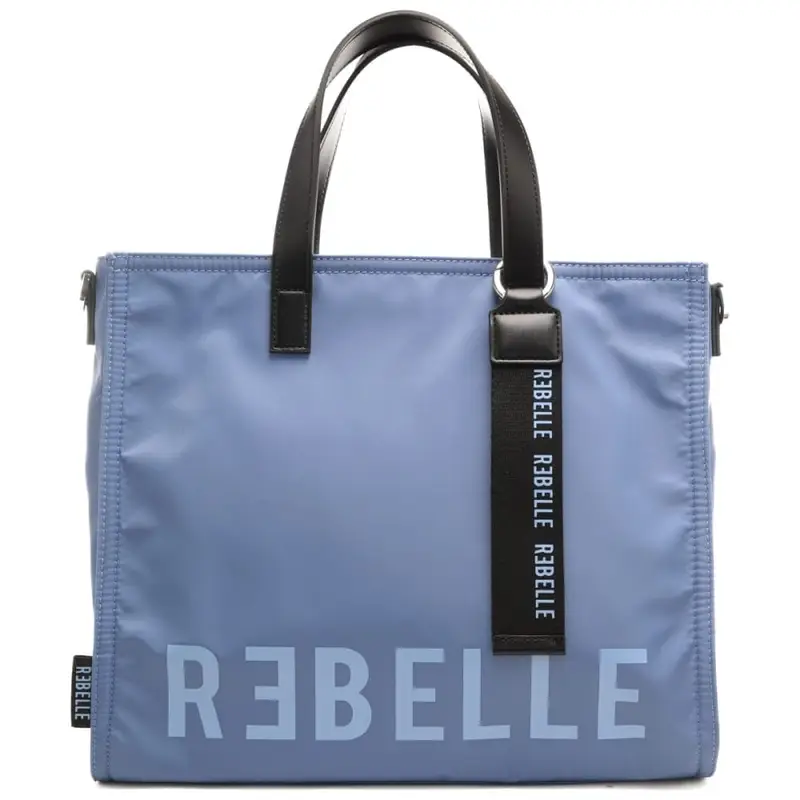 borsa a spalla da donna electra in tessuto con dettagli a contrasto lavanda