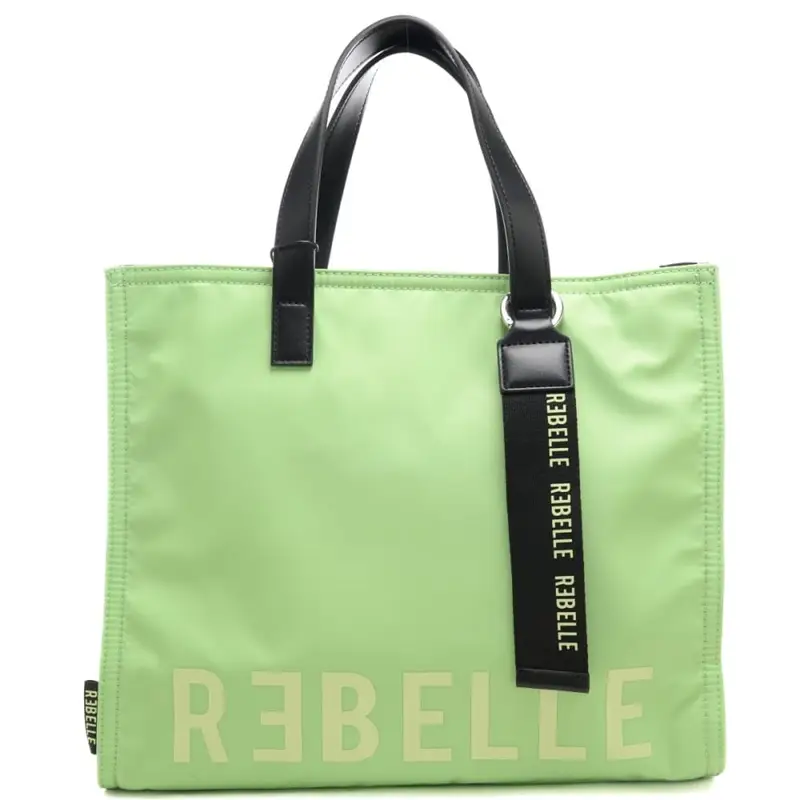 borsa a spalla da donna electra in tessuto con dettagli a contrasto menta