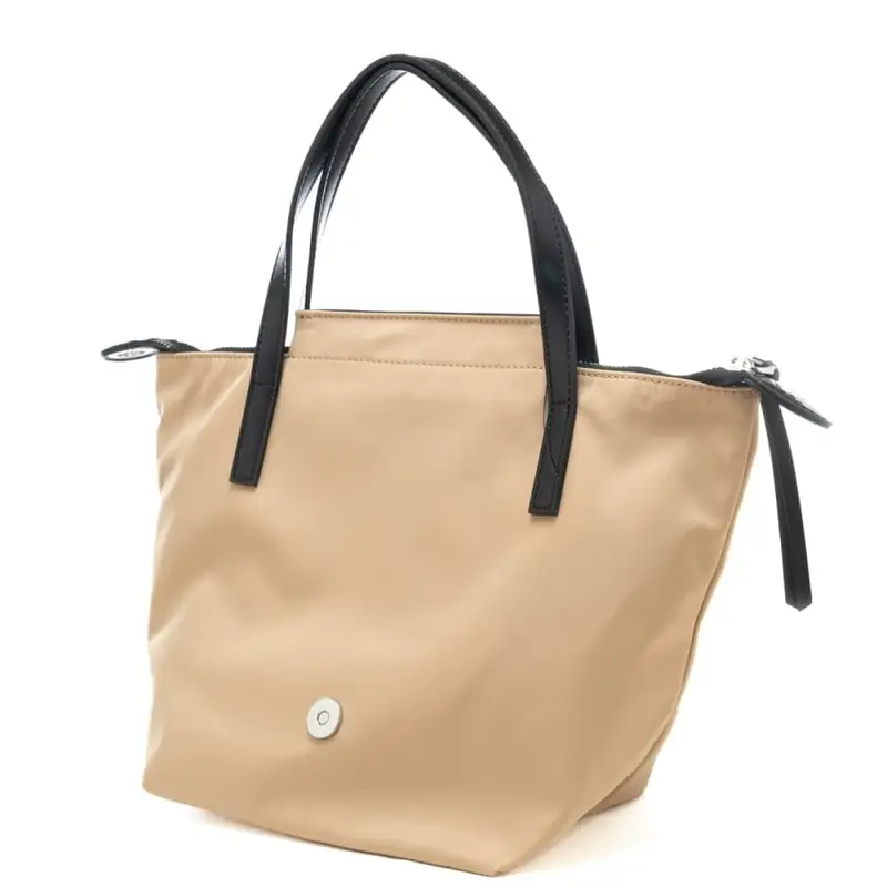 borsa a spalla da donna noa small in pelle e tessuto idrorepellente sabbia miniatura 3