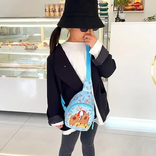 Rebellious Piccole Slings Bag Borse a Tracolla Cartone animato Capybara Fannys Packs Petto Bambini Regali di Viaggio miniatura 2