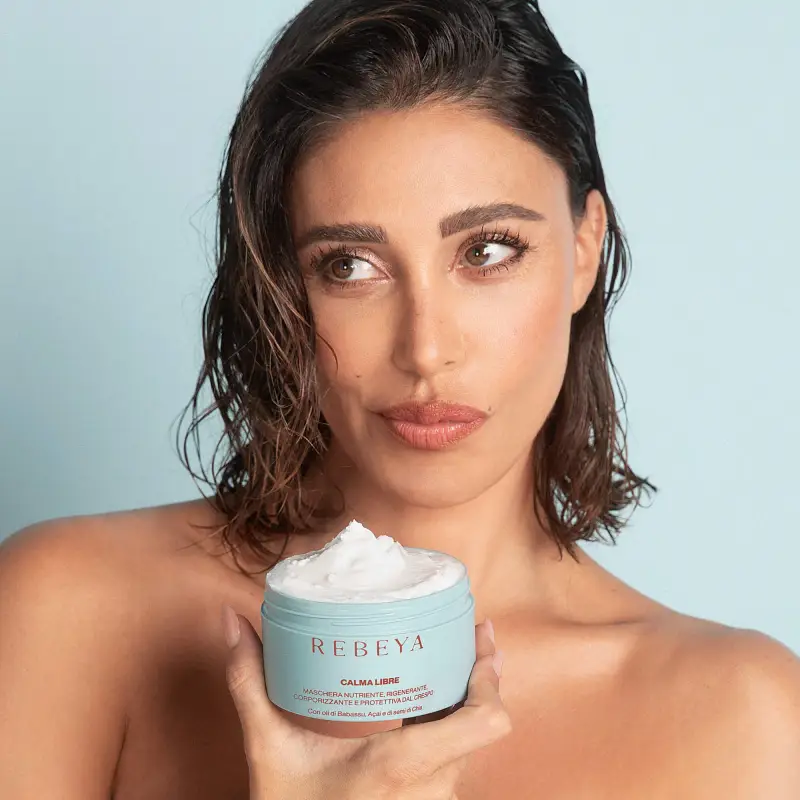 Capelli Calma Libre - Maschera Nutriente, Rigenerante, Corporizzante E Protettiva Dal Crespo - Maschera capelli secchi, Maschera capelli rovin miniatura 2