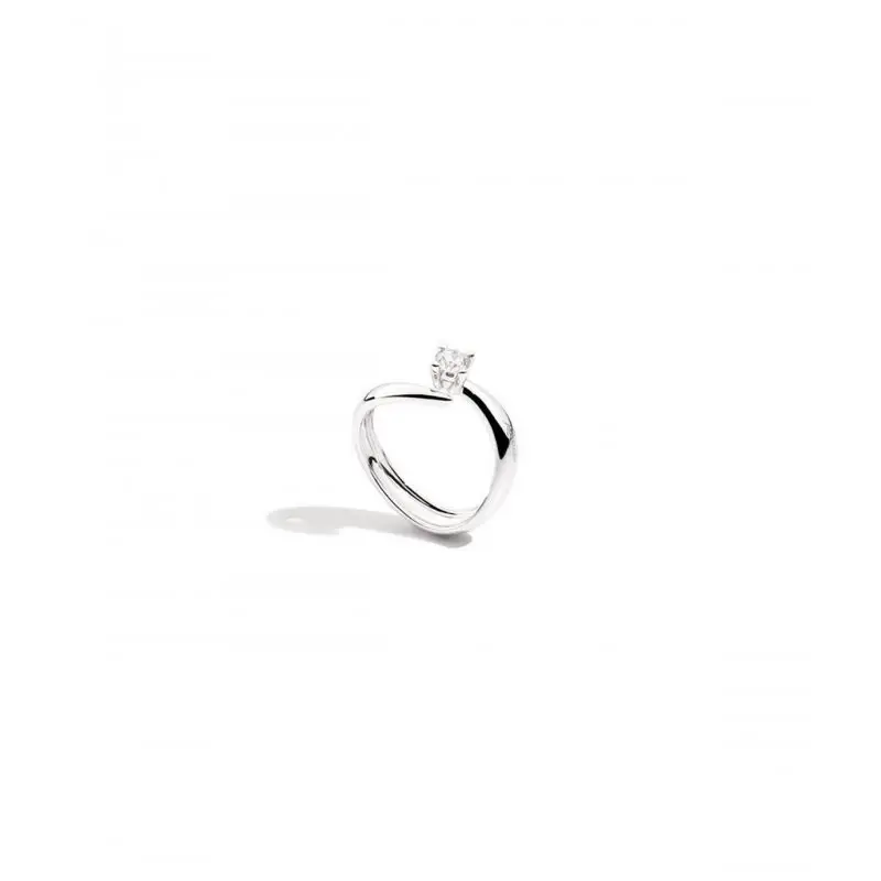 Anello Donna Re Carlo Solitario Oro Bianco 18 Kt Diamante 0,51 Ct F Si R02So341/051