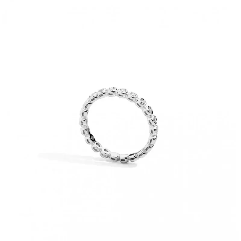 Anello Veretta In Oro Bianco E Diamanti - Face Round miniatura 2