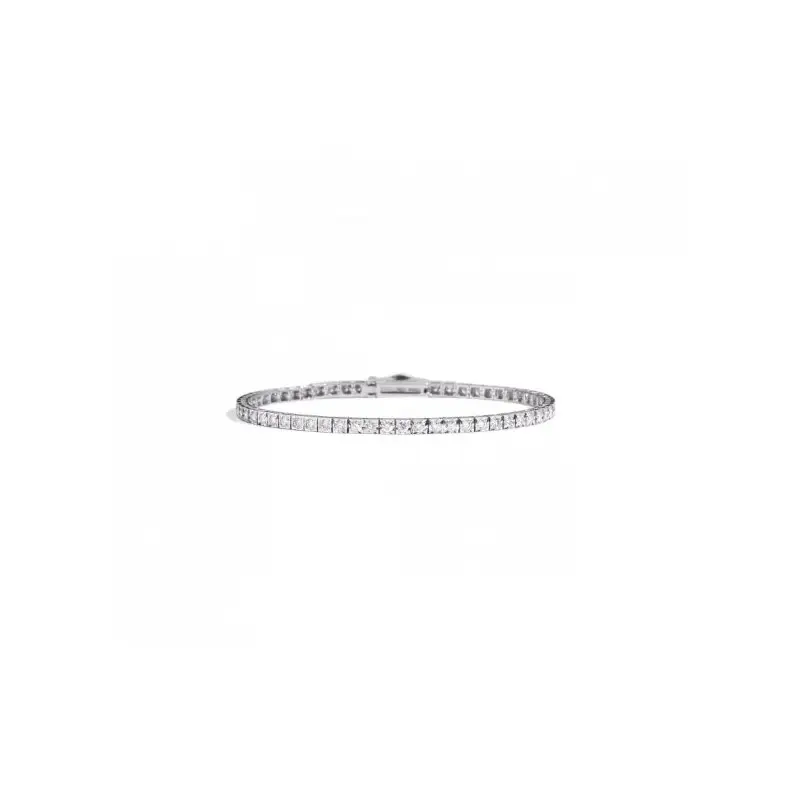 Bracciale Tennis Face Cube In Oro Bianco Con Diamanti Taglio Brillante