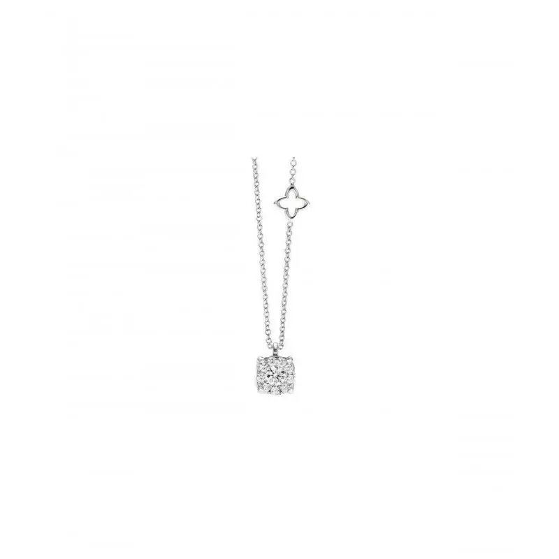 Collana Donna Re Carlo Collezione Nodo D Amore Oro Bianco 18 Kt Diamanti 0,06 Ct F Vs P04Px988/006