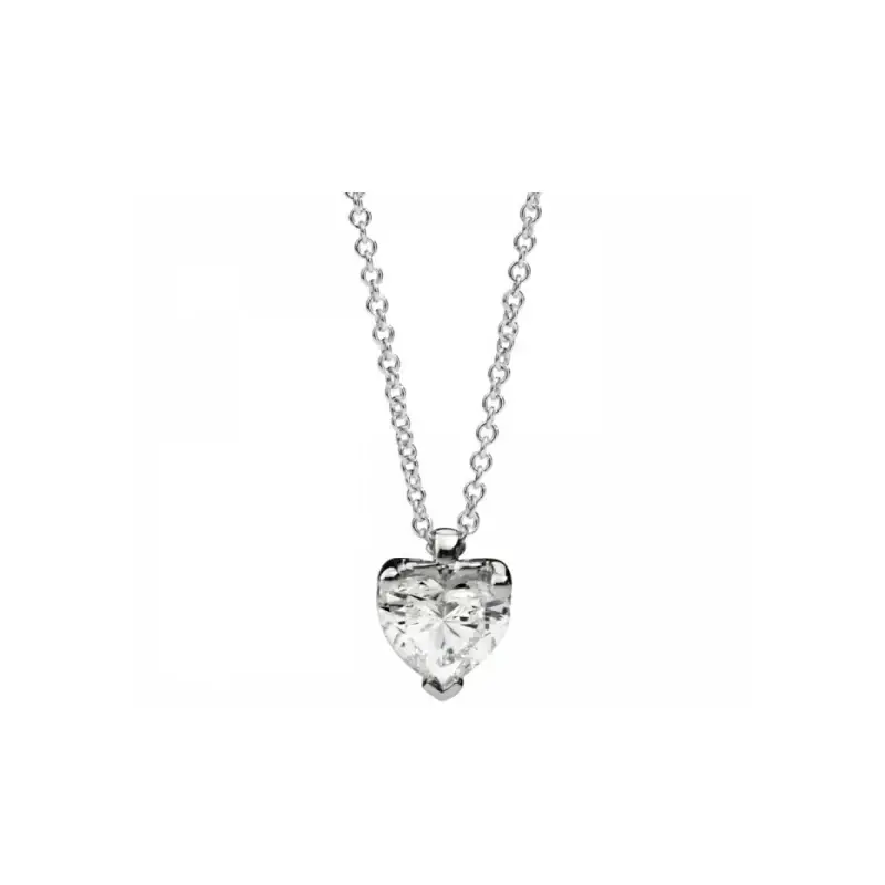 COLLANA PUNTO LUCE CUORE RECARLO ANNIVERSARY LOVE ORO BIANCO CM 45