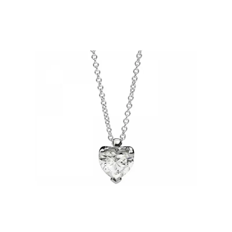 COLLANA PUNTO LUCE DIAMANTE CUORE RECARLO ANNIVERSARY LOVE ORO BIANCO CM 45