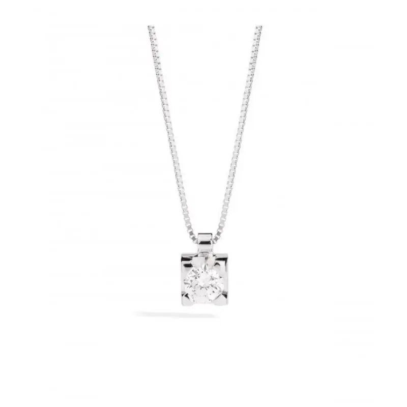 Girocollo Donna Punto Luce In Oro Bianco E Diamanti Gioielli Recarlo Maria Teresa