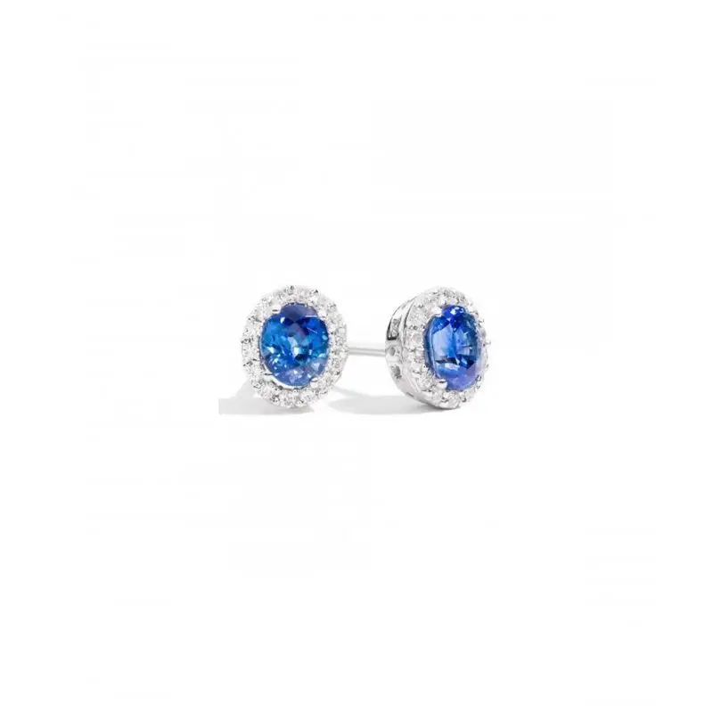Orecchini Lobo Donna Re Carlo Iris Oro Bianco Zaffiri 0,65Ct E Diamanti 0,11Ct E33Cc251/Zb