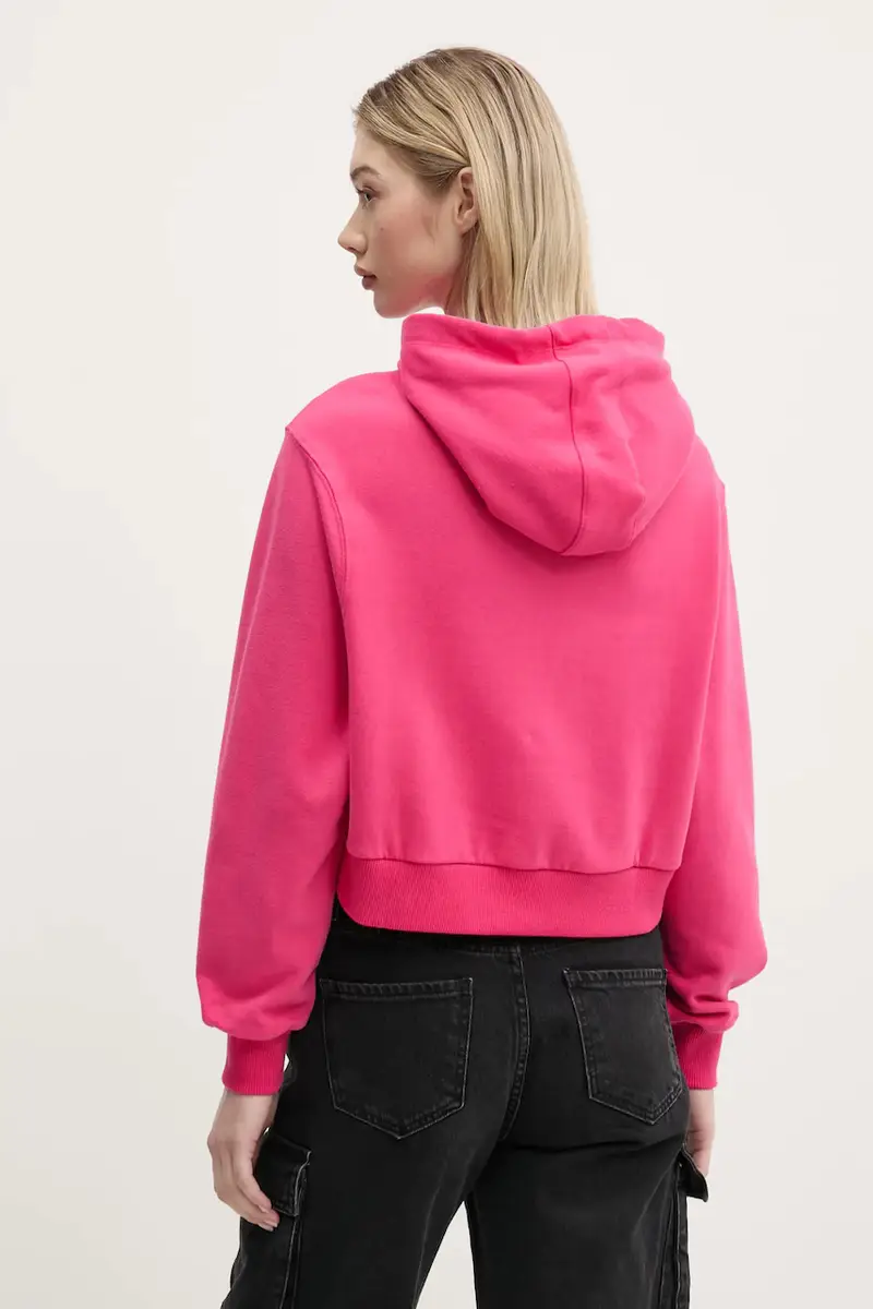 felpa CROPPED LOGO HOODY donna colore rosa con cappuccio con applicazione RL580008 miniatura 3