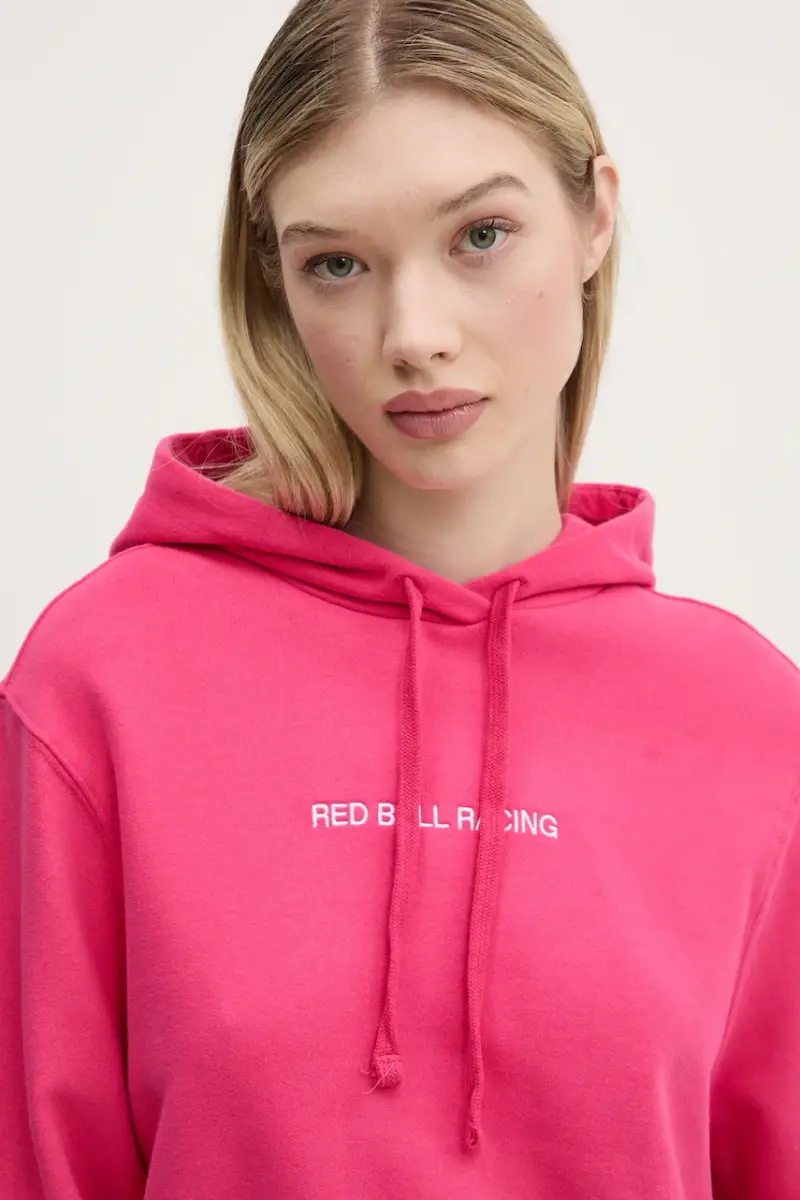 felpa CROPPED LOGO HOODY donna colore rosa con cappuccio con applicazione RL580008 miniatura 4