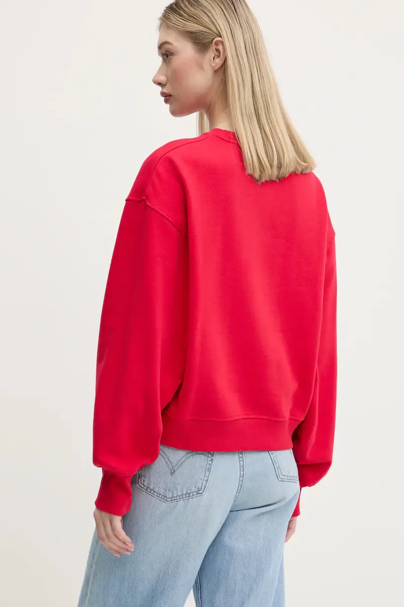 felpa LOGO CREW donna colore rosso RL580012 miniatura 3