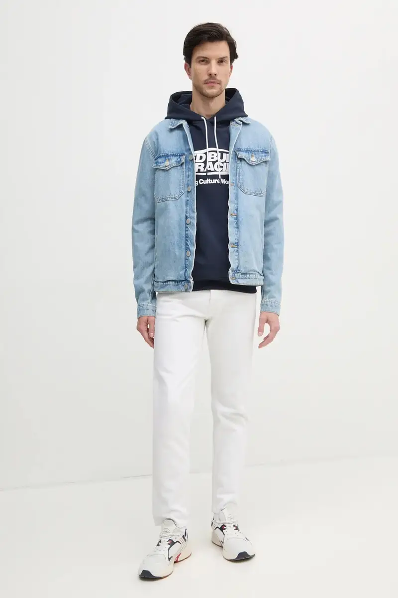 felpa LOGO PIPING HOODY uomo colore blu navy con cappuccio RM580014 miniatura 2