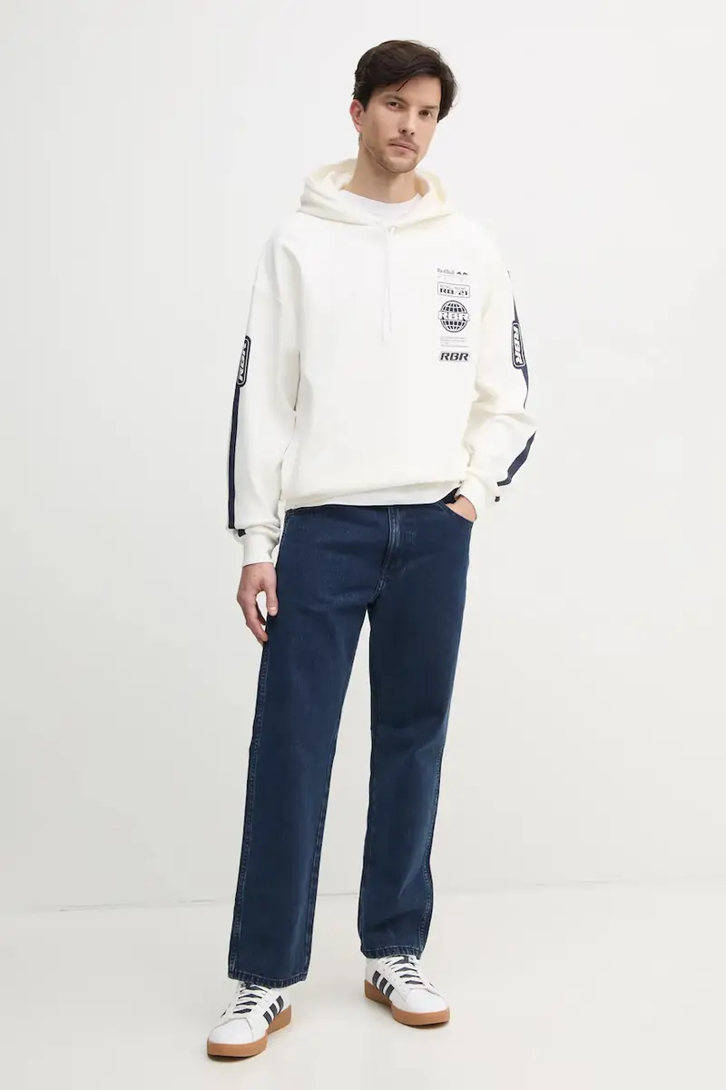 felpa LOGO STACK HOODY uomo colore beige con cappuccio RM580013 miniatura 2