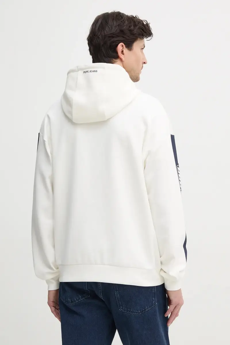 felpa LOGO STACK HOODY uomo colore beige con cappuccio RM580013 miniatura 3