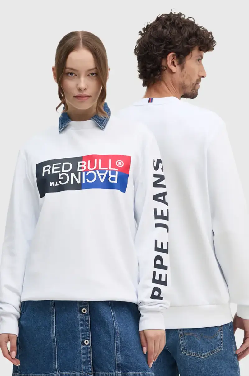 felpa Red Bull Racing x Pepe Jeans colore bianco RU580007