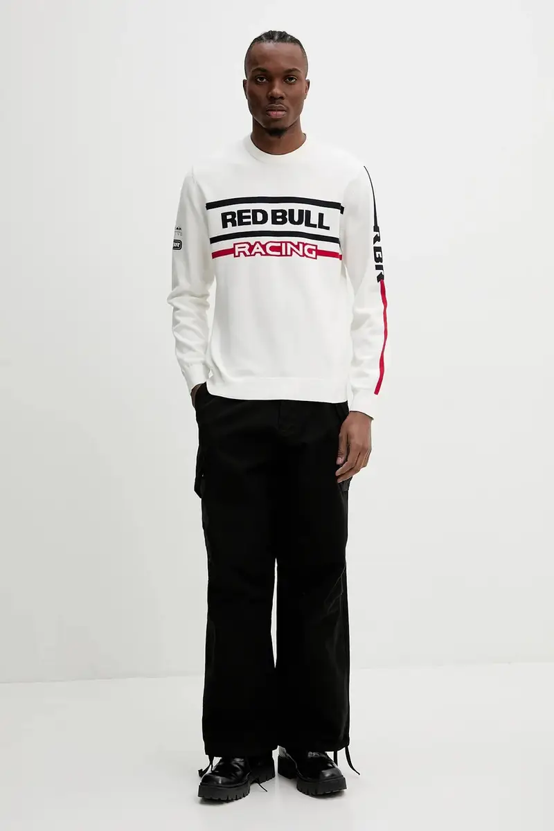 maglione in cotone KNITTED MOTO CREW uomo colore beige RM700011 miniatura 2