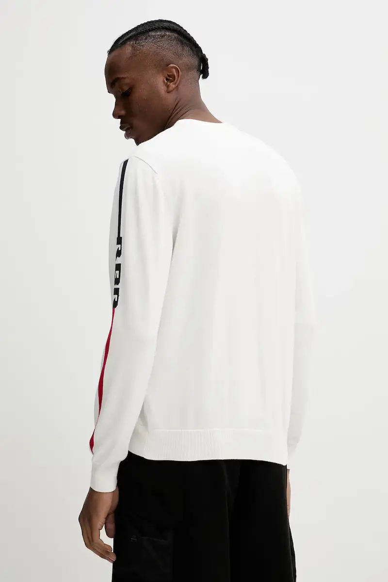 maglione in cotone KNITTED MOTO CREW uomo colore beige RM700011 miniatura 3