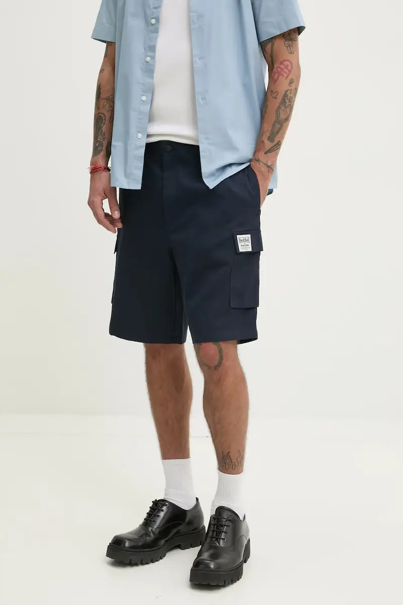 pantaloncini in cotone CARGO SHORT uomo colore blu navy RM800003