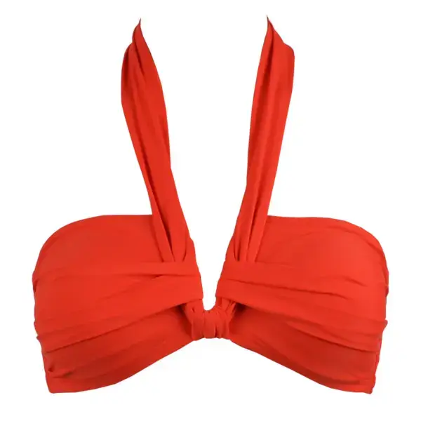 Top da bagno donna a collo a V Red Point Sali
