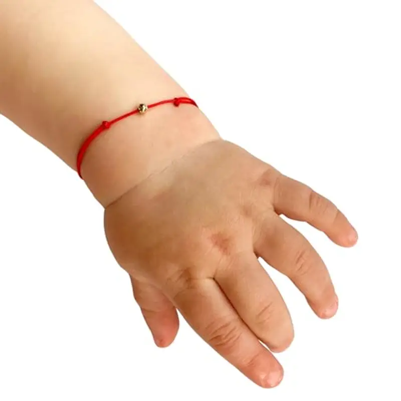 Red String Kabbalah Bracelet for Babies & Kids with Genuine Gold Filled Bead – Adjustable & Waterproof Red String for Newborns to Children Up to 12 – Ready to Gift & Includes Certificate, Eine Grösse miniatura 3