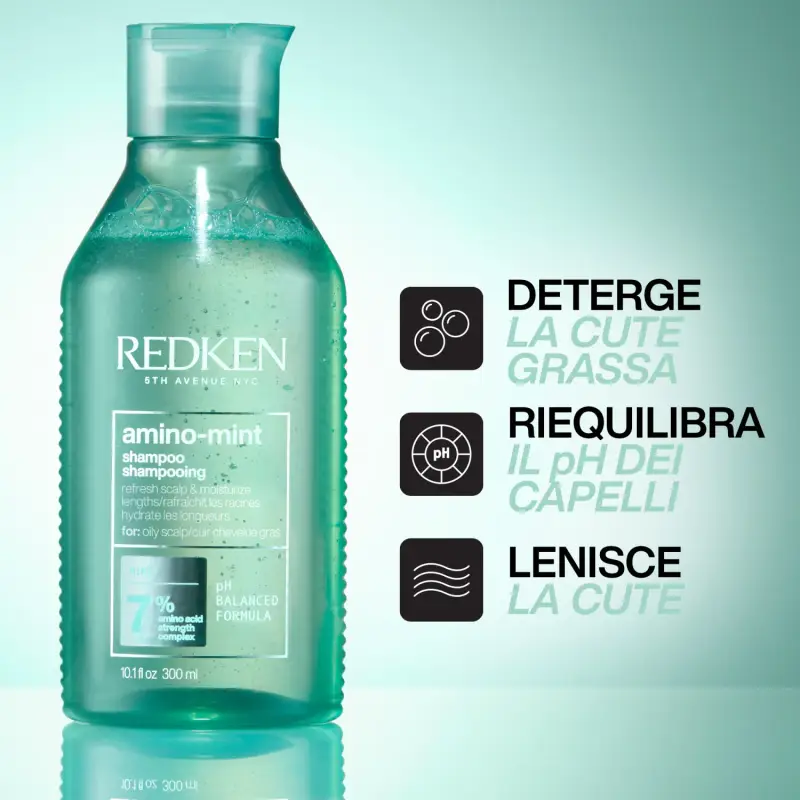 Amino-Mint Shampoo - Shampoo purificante, Capelli grassi miniatura 2