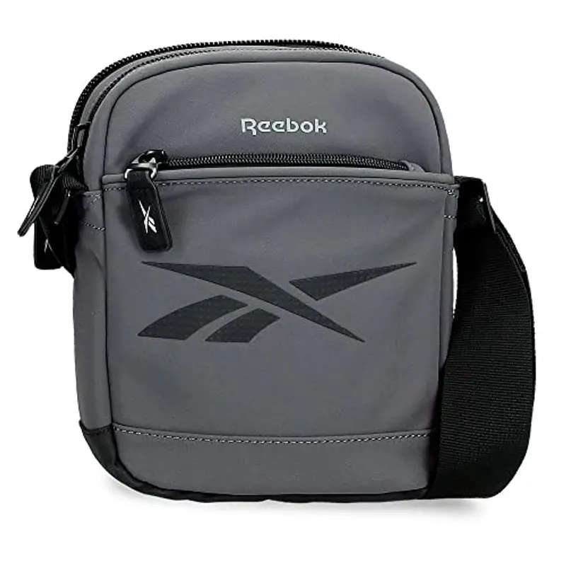 Reebok Bagaglio- Borsa da corriere Uomo, Grigio, 17 cm x 22 cm x 7,5 cm