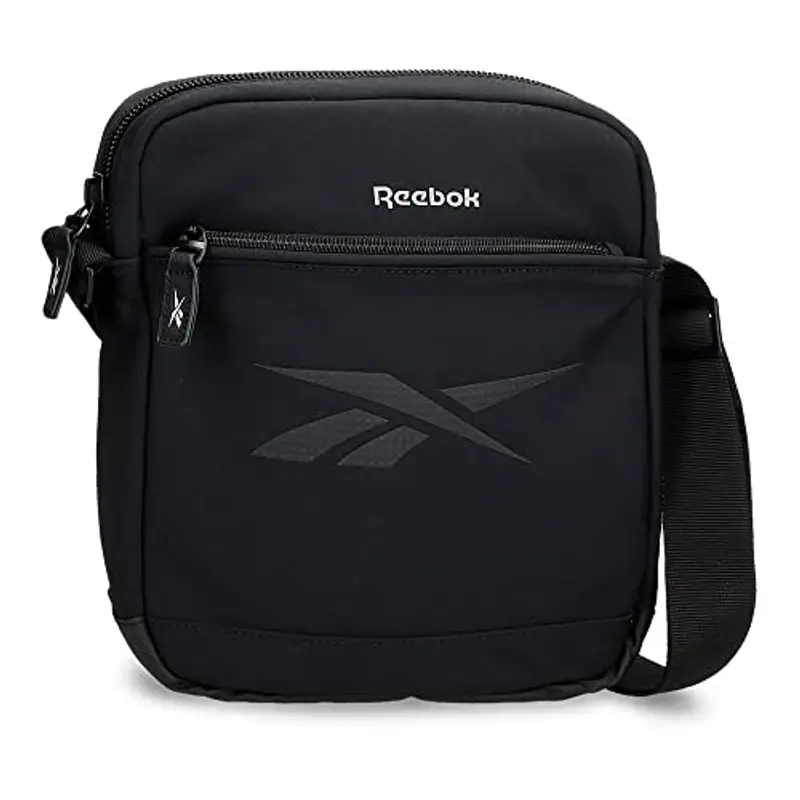 Reebok Bagaglio- Borsa da corriere Uomo, Nero, 18 cm x 35 cm x 9 cm
