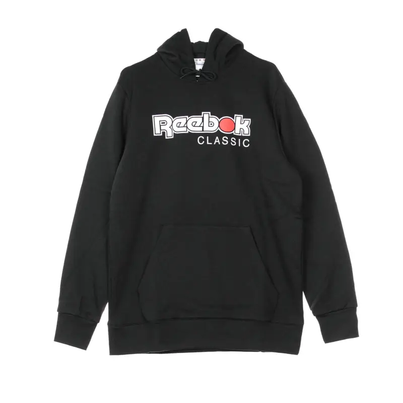 Felpa Cappuccio Uomo Classics International Red Button Hoodie Black