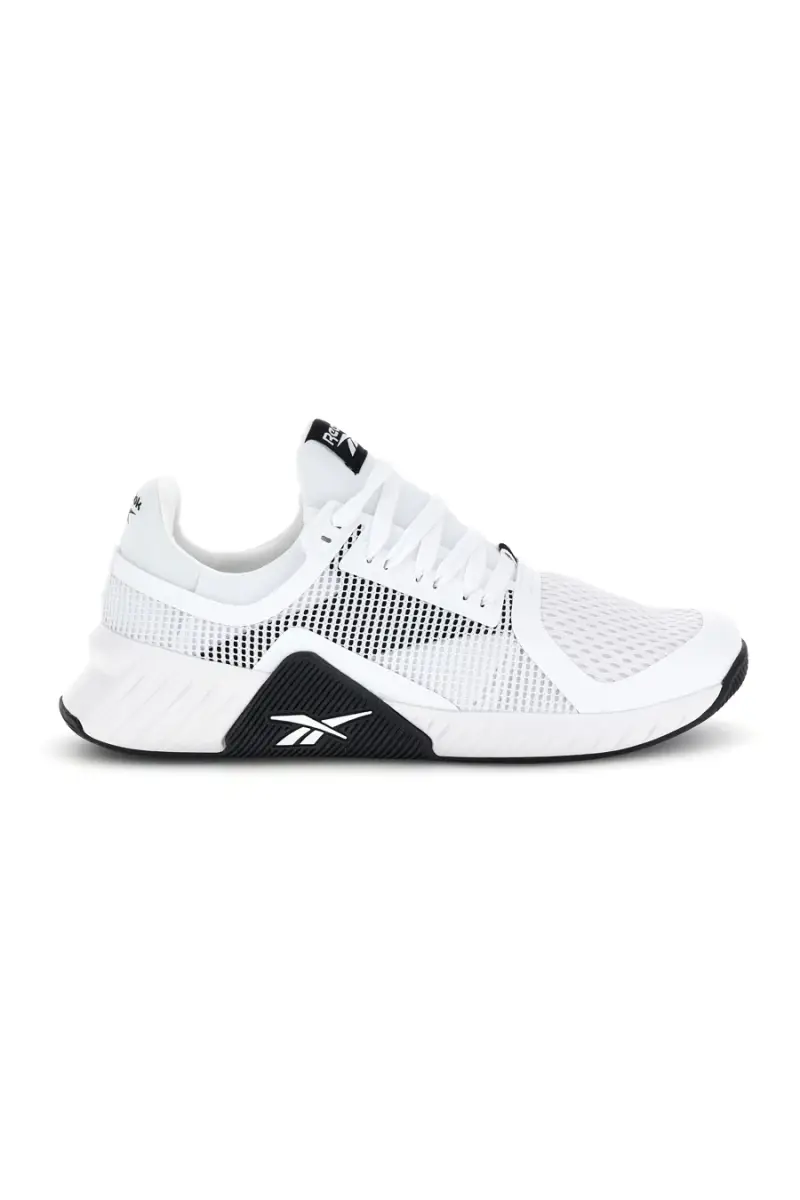 Scarpe da ginnastica bianche con inserti neri Reebok Flip charge [WHITE