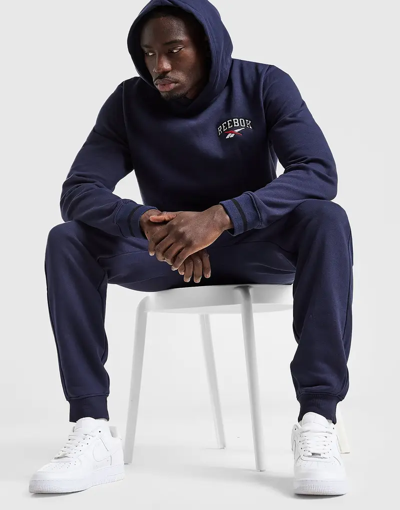 Reebok Hoodie Uomo blu con cappuccio regolabile
