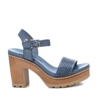 per donna 17077702-JEANS Sandalo 170777 blu -Altezza tacco n 10cm- (37), 8 a 10cm, Fibbia, Casual