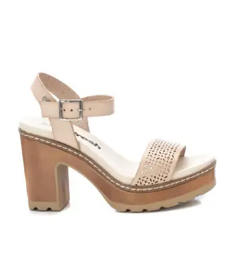 per donna 17077703-HIELO Sandali 170777 beige (37), 8 a 10cm, Fibbia, Casual