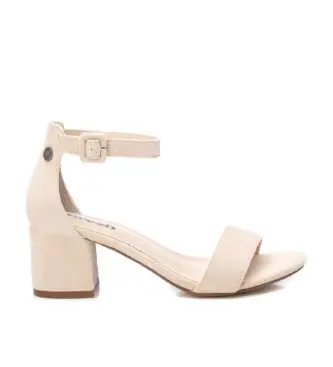per donna 17078903-BEIGE Sandali in pelle 170789 beige (37), 5 a 8cm, Camoscio, Fibbia, Casual, Da sera