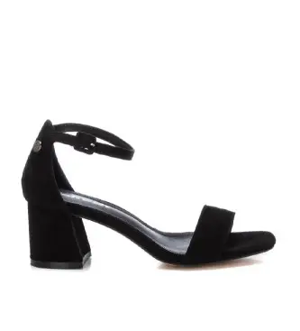 per donna 17183003-NEGRO Sandali in pelle 171830 nero (37), 5 a 8cm, Camoscio, Fibbia, Casual, Da sera