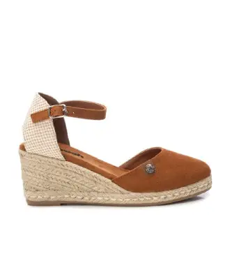 per donna 17188203-CAMEL Espadrillas in pelle 171882 marrone (37), 5 a 8cm, Camoscio, Fibbia, Casual