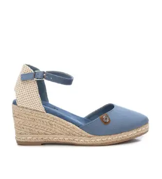 per donna 17188206-JEANS Espadrillas in pelle 71882 blu (37), 5 a 8cm, Camoscio, Fibbia, Casual