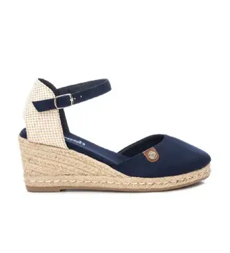 per donna 17188208-NAVY Espadrillas in pelle 171882 blu navy (37), 5 a 8cm, Camoscio, Fibbia, Casual