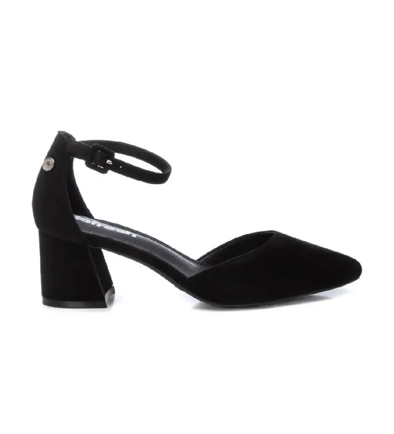 per donna 17258301-NEGRO Scarpe in pelle 172583 nere (37), Nero, 5 a 8cm, Camoscio, Fibbia, Casual, Da sera