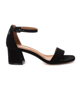 per donna 17258401-NEGRO Sandali in pelle 172584 nero (37), 5 a 8cm, Camoscio, Fibbia, Casual