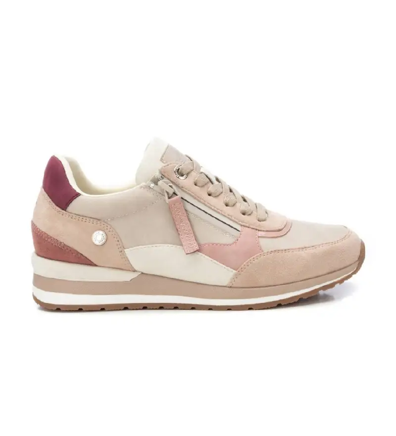 per donna. 17263005-NUDE Sneakers in pelle 172630 color nudo (37), Basso, Stringhe, Cerniera, Casual