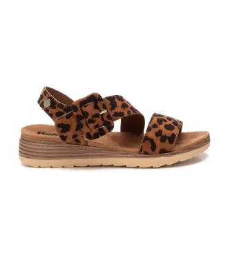per donna 17314301-CAMEL Sandali in pelle 173143 marrone (37), 3 a 5cm, Camoscio, Fibbia, Casual