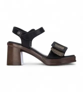 per donna 17502701-NEGRO Sandali 175027 neri (37), Nero, 5 a 8cm, Velcro, Casual